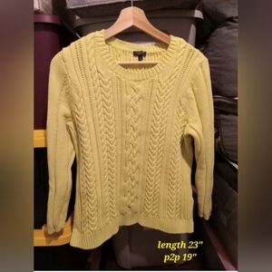 Talbots Lemon Cable Knit Sweater